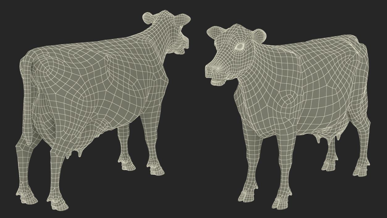 3D model Jersey Dairy Cow Fur