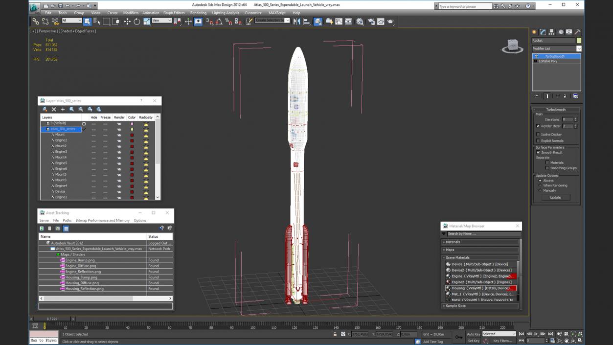 Atlas 500 Series Expendable Launch Vehicle 3D