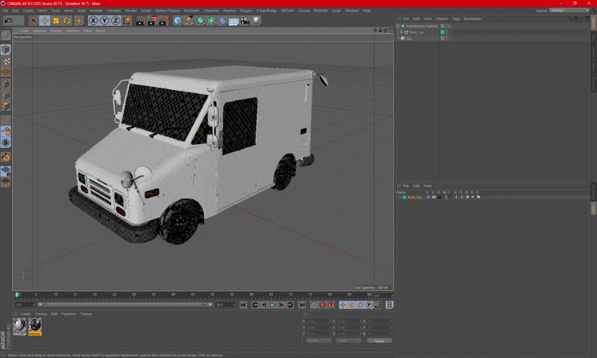 3D model Post Car