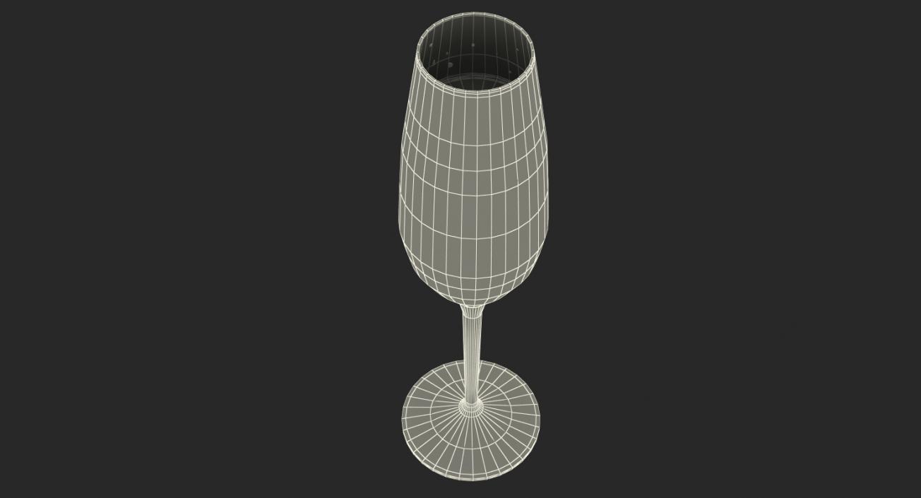 Closed Champagne Bottle With Glass 3D model