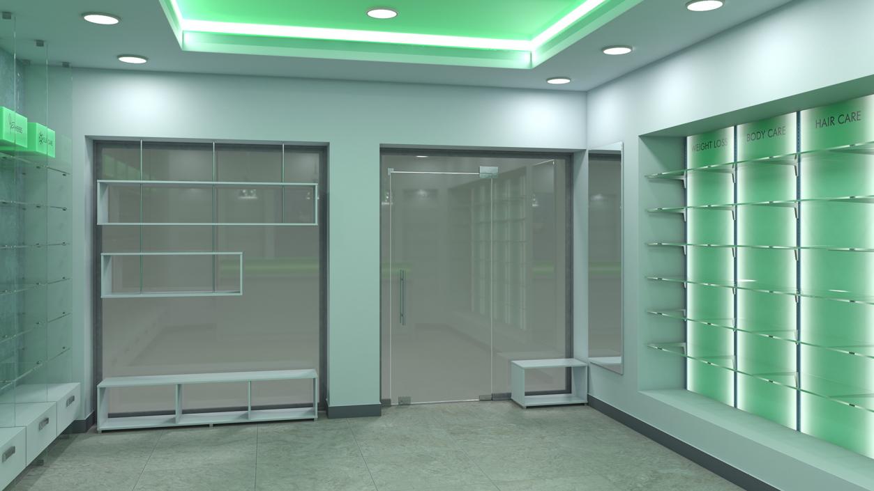 3D model Drug Store Interior Green