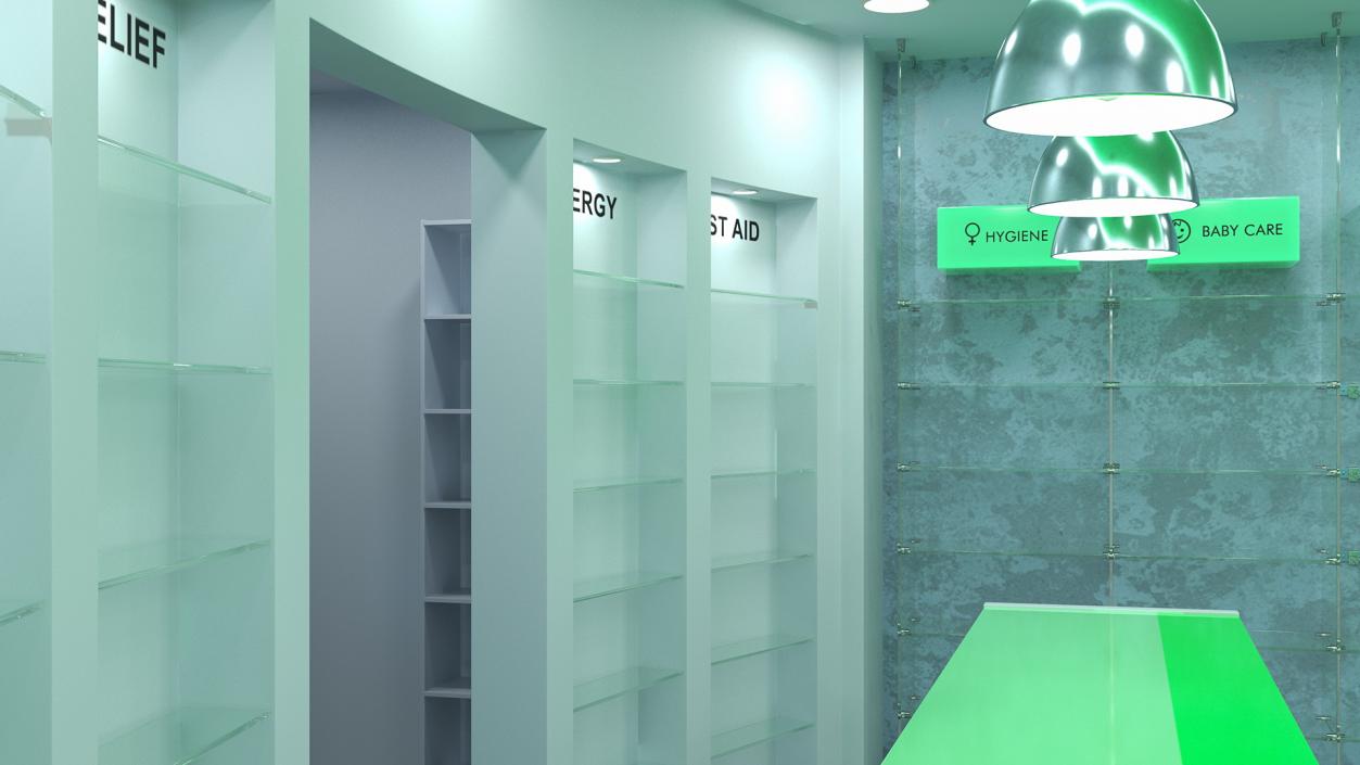 3D model Drug Store Interior Green