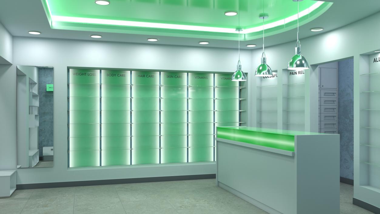 3D model Drug Store Interior Green