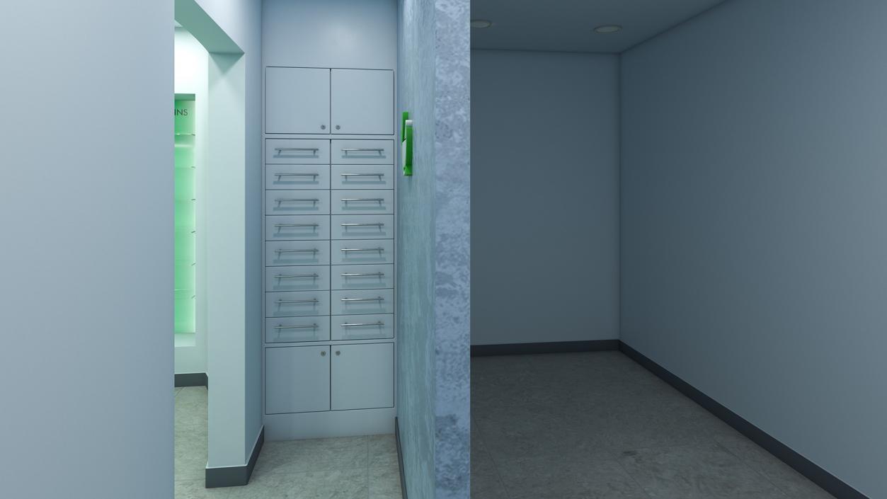 3D model Drug Store Interior Green