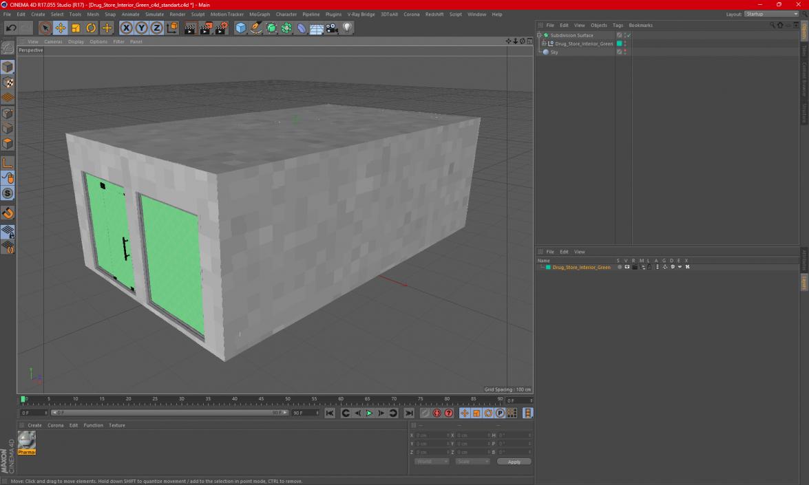 3D model Drug Store Interior Green