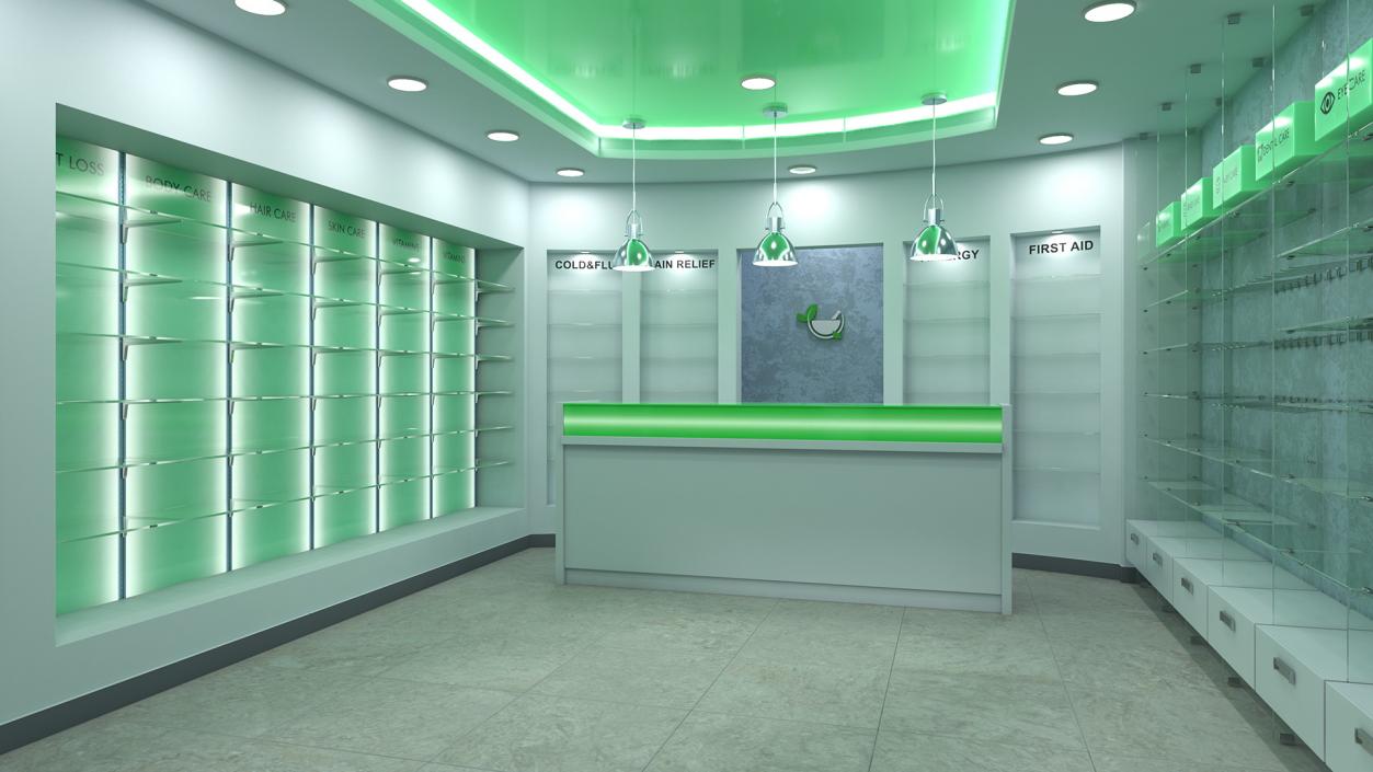 3D model Drug Store Interior Green