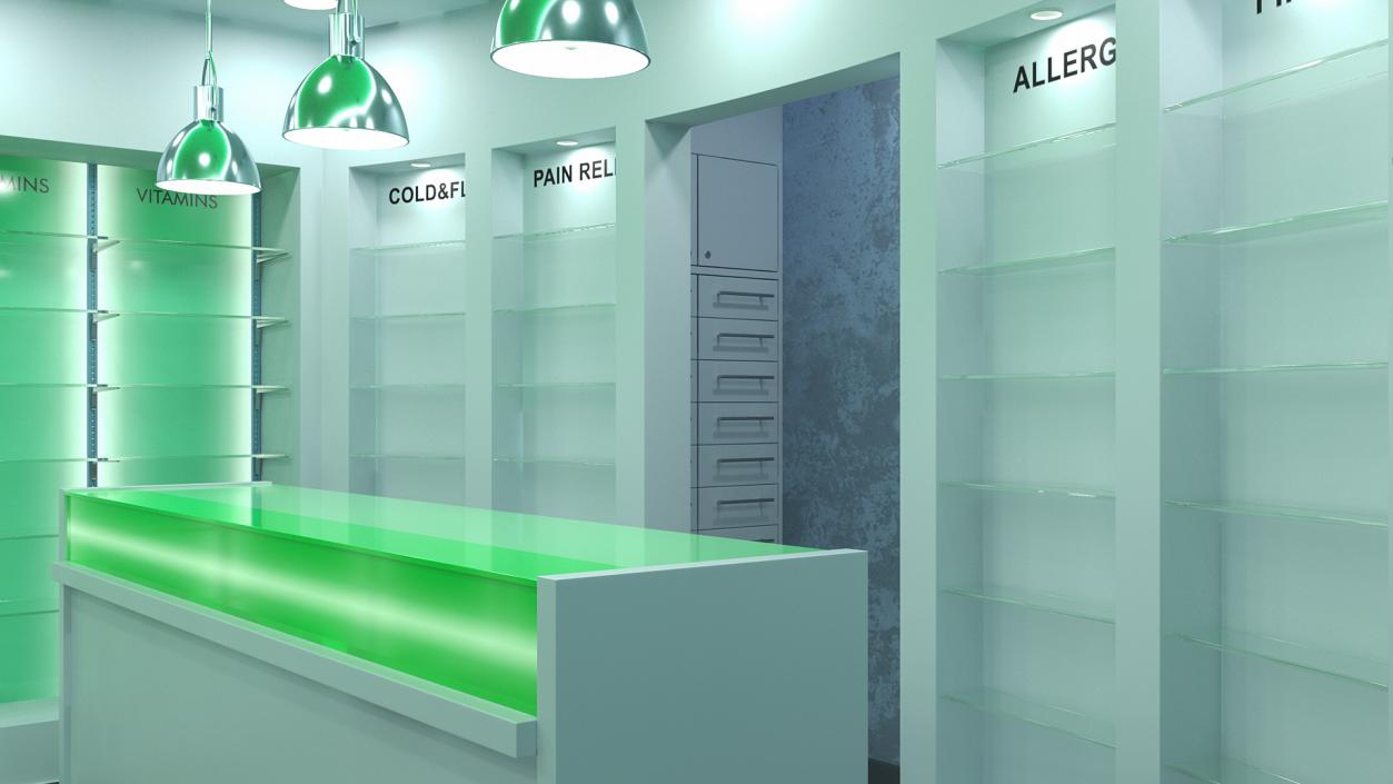 3D model Drug Store Interior Green