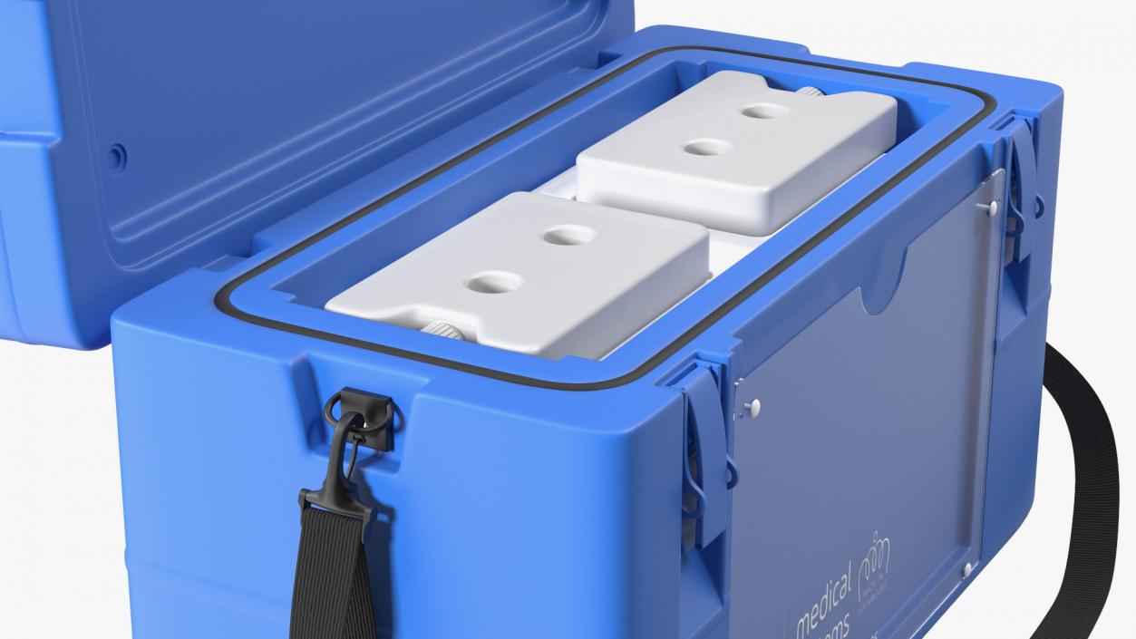 3D Open Vaccine Transport Box Blue