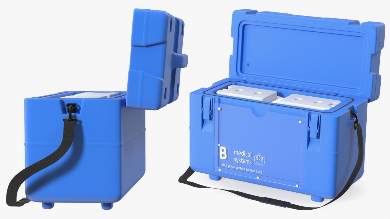 3D Open Vaccine Transport Box Blue