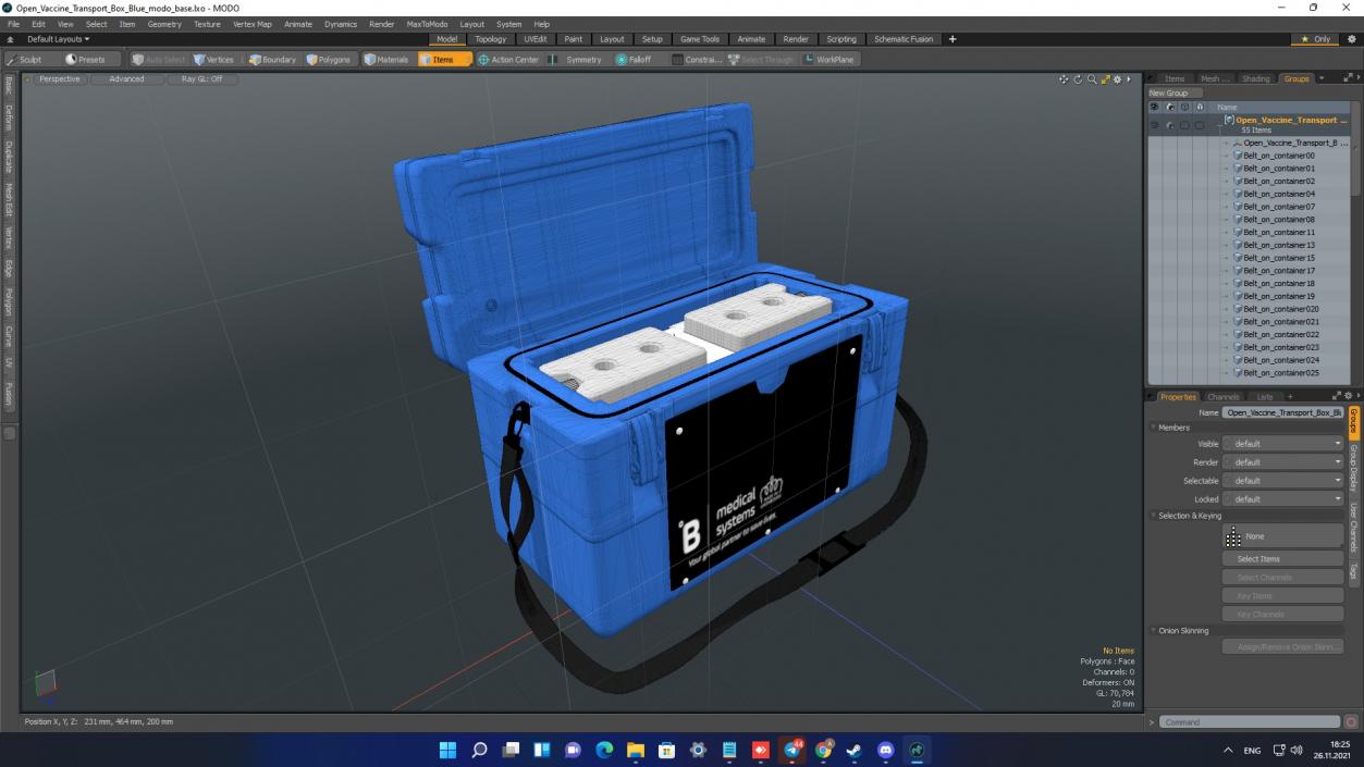 3D Open Vaccine Transport Box Blue