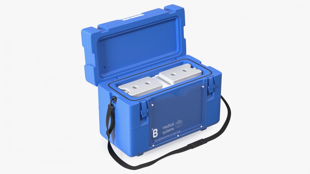 3D Open Vaccine Transport Box Blue