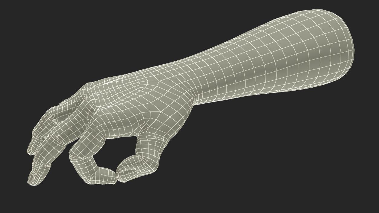 3D Man Hand OK Pose