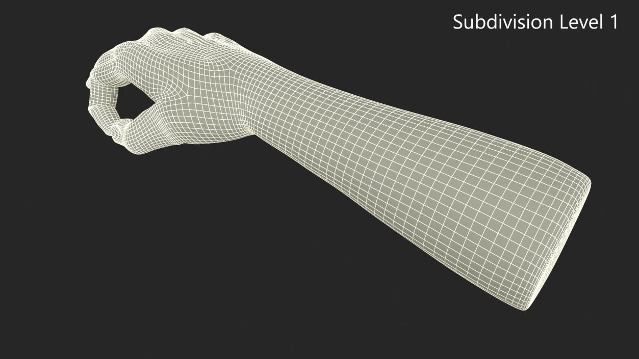 3D Man Hand OK Pose