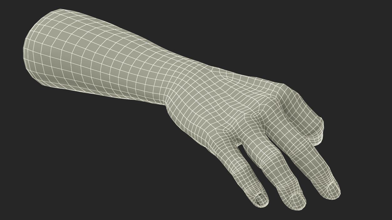 3D Man Hand OK Pose