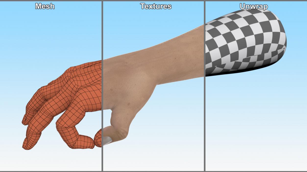 3D Man Hand OK Pose