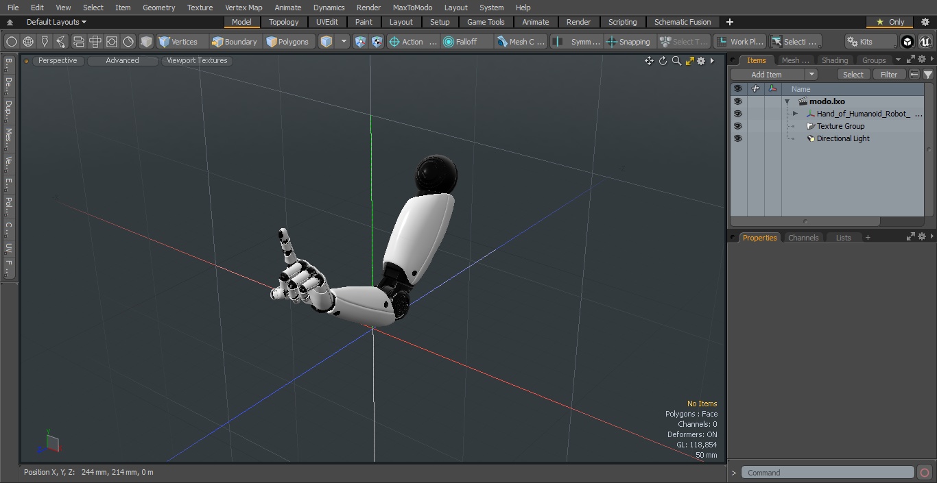 3D Hand of Humanoid Robot One Finger Pose model