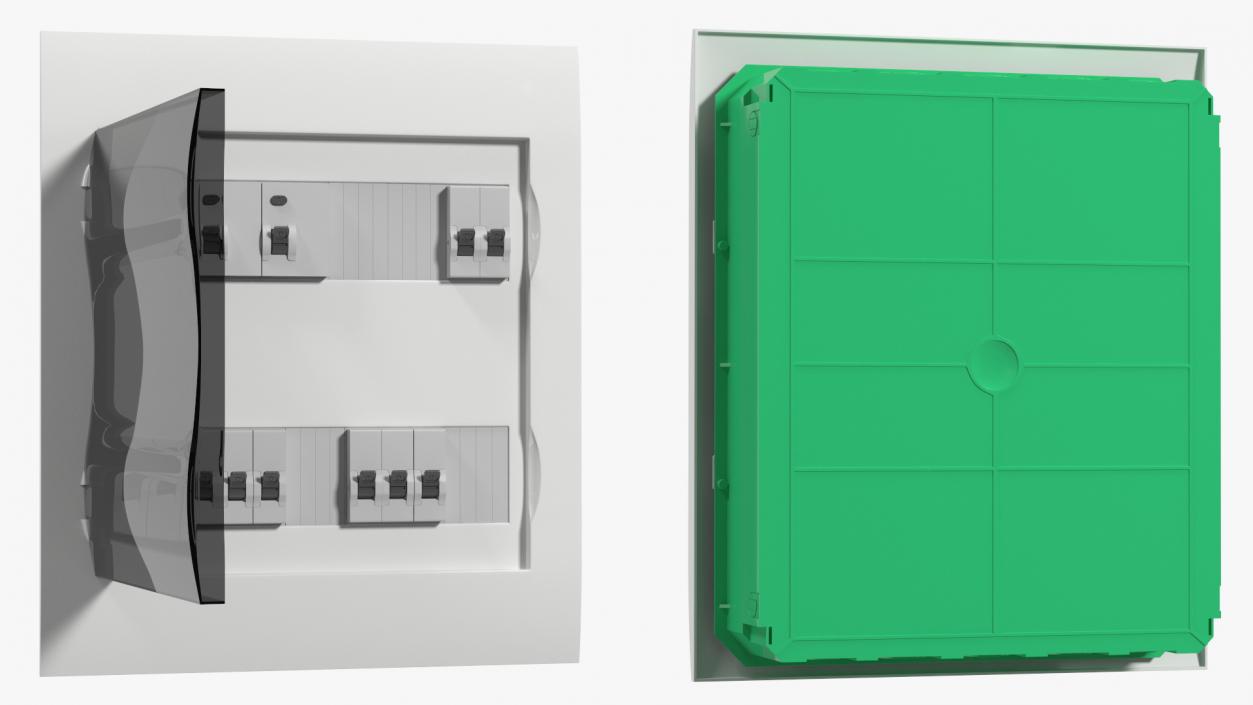 Electrical Enclosure with Circuit Breakers 3D