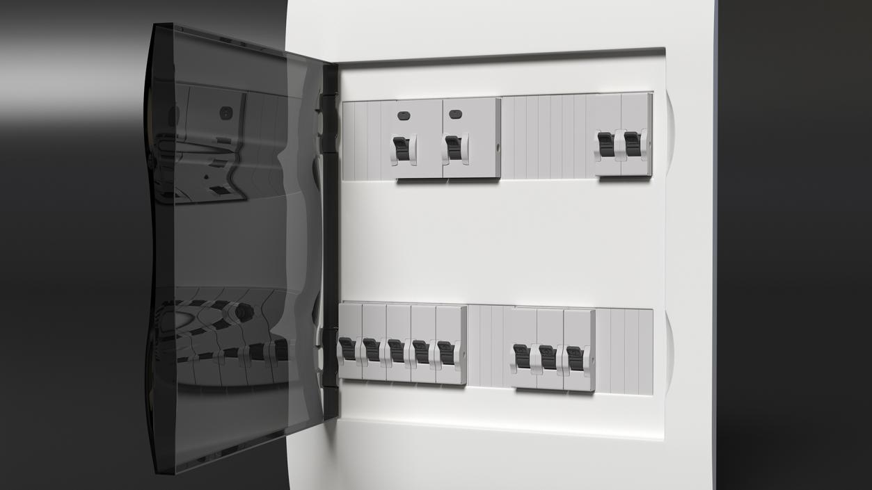 Electrical Enclosure with Circuit Breakers 3D