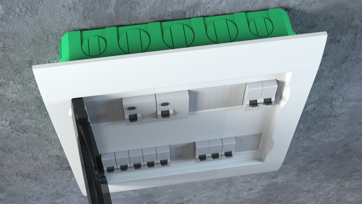 Electrical Enclosure with Circuit Breakers 3D