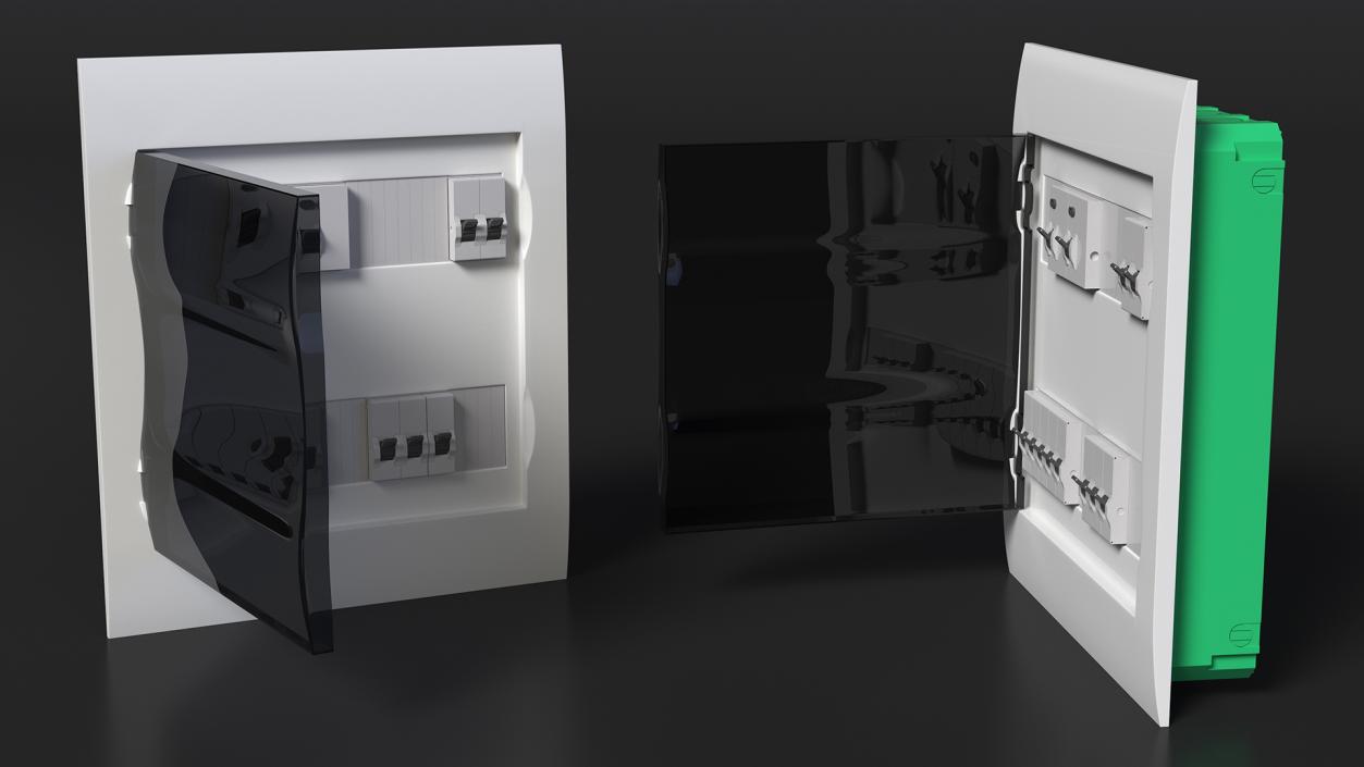 Electrical Enclosure with Circuit Breakers 3D