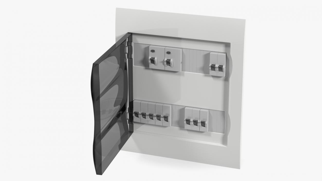 Electrical Enclosure with Circuit Breakers 3D