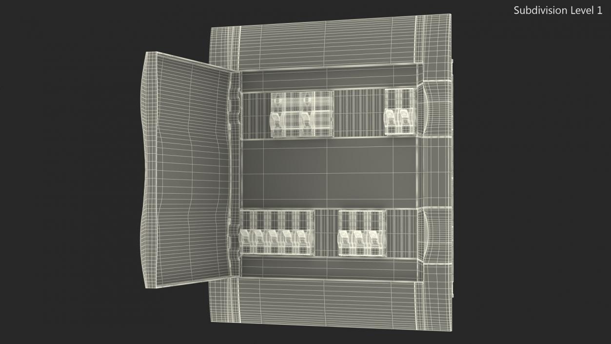 Electrical Enclosure with Circuit Breakers 3D