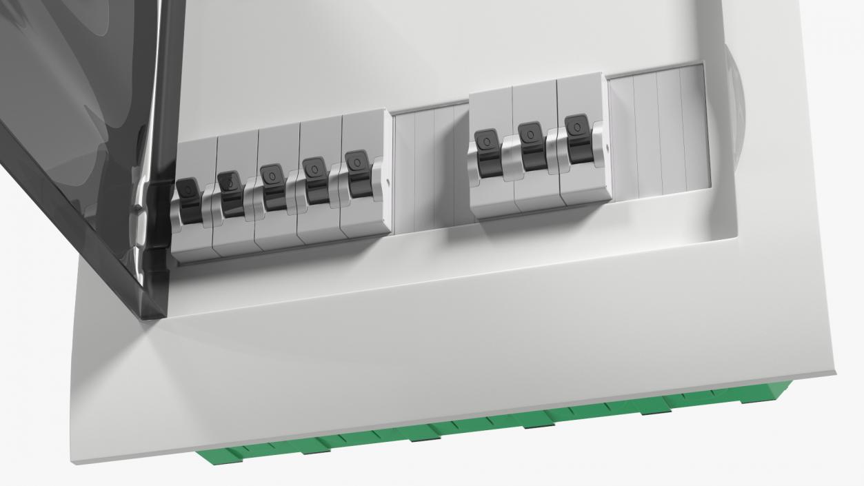 Electrical Enclosure with Circuit Breakers 3D