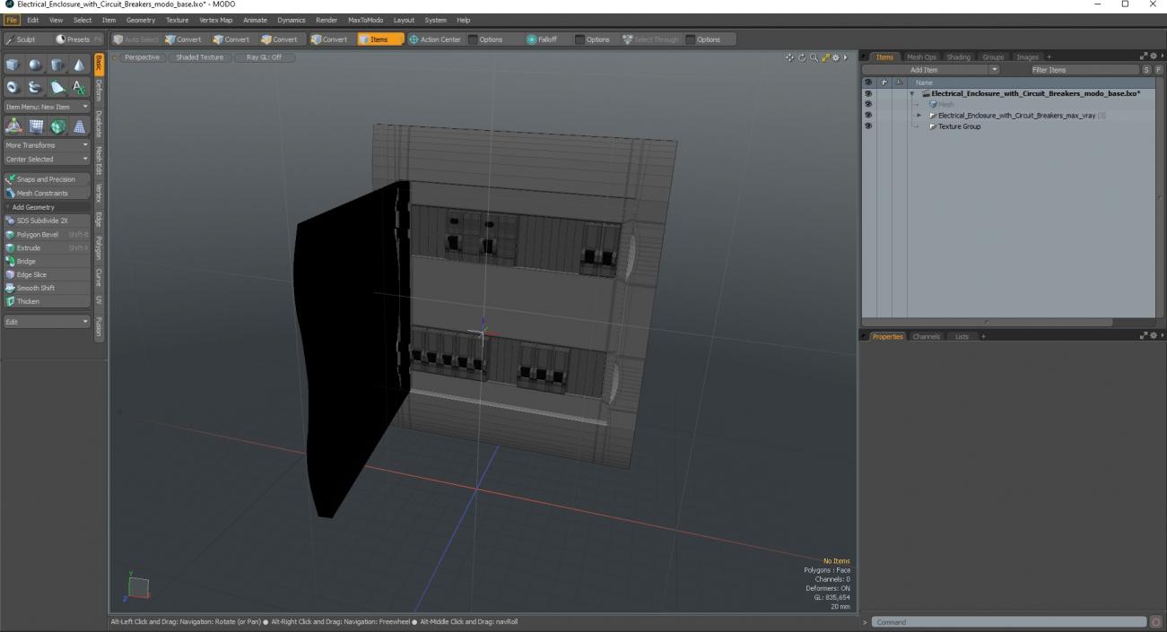 Electrical Enclosure with Circuit Breakers 3D