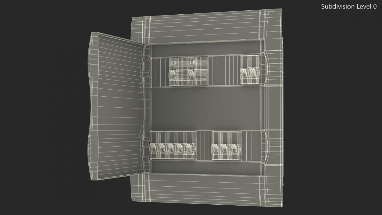 Electrical Enclosure with Circuit Breakers 3D