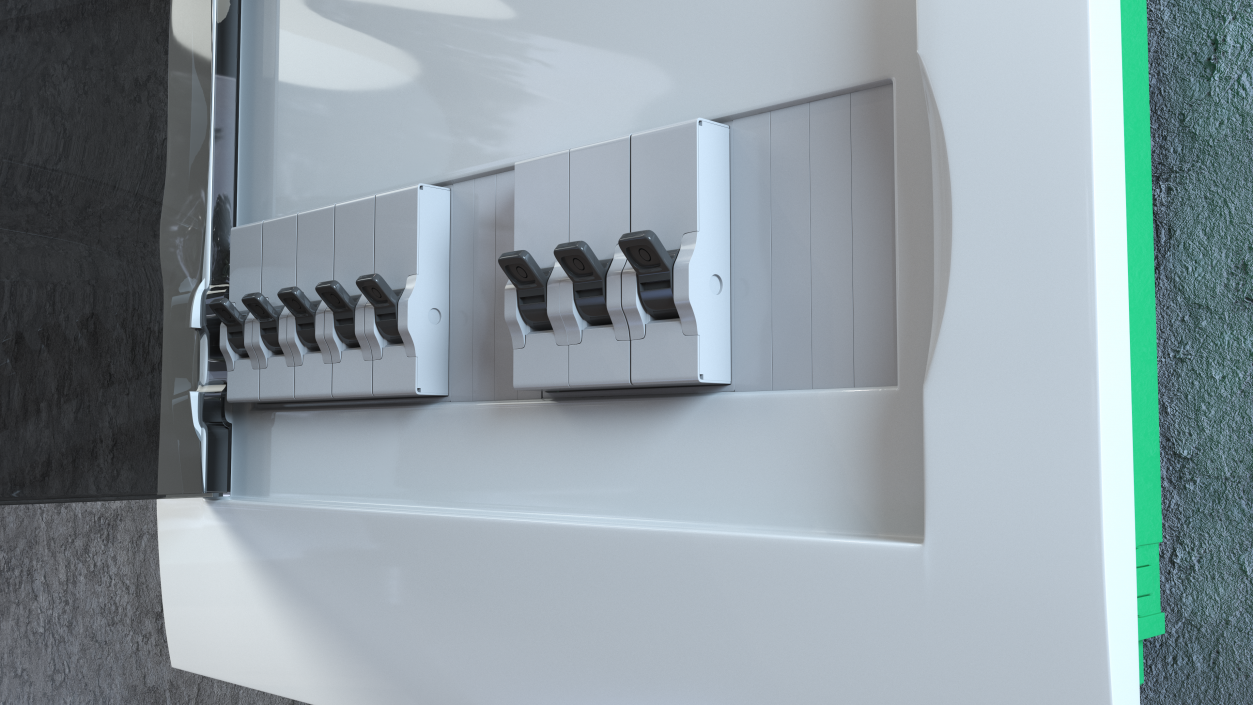 Electrical Enclosure with Circuit Breakers 3D