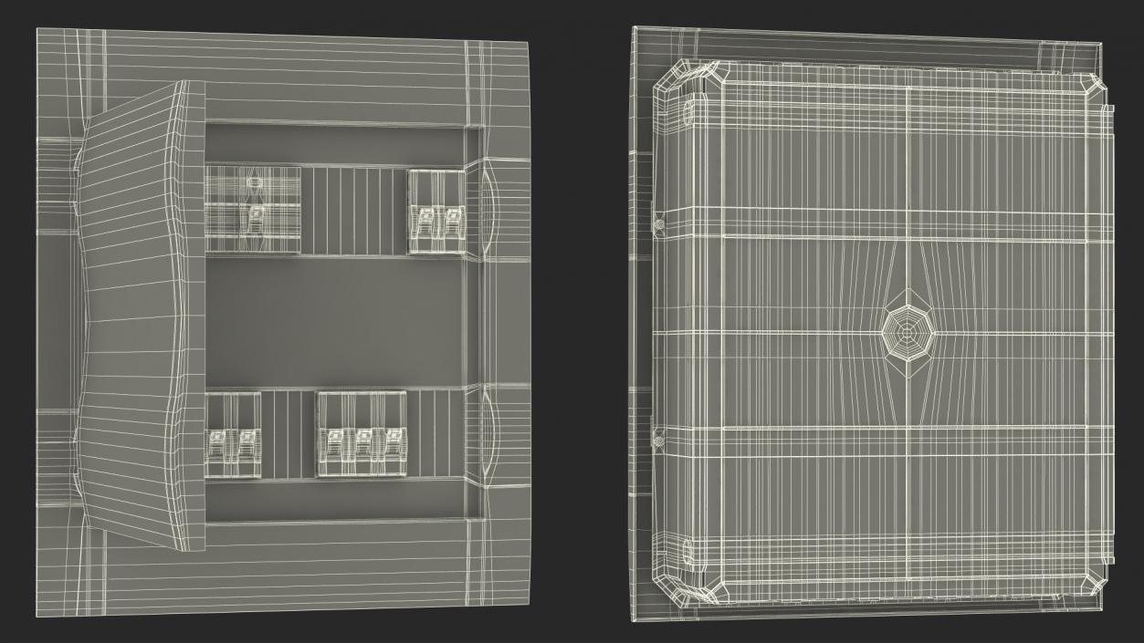 Electrical Enclosure with Circuit Breakers 3D