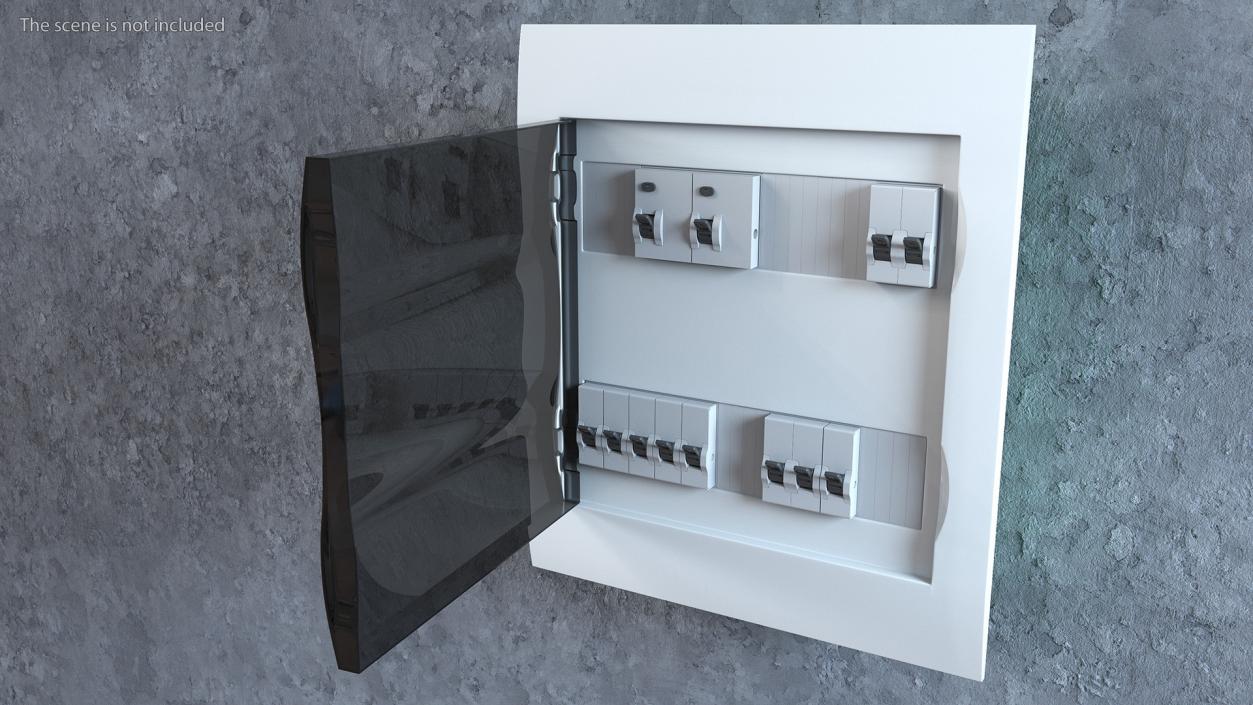 Electrical Enclosure with Circuit Breakers 3D