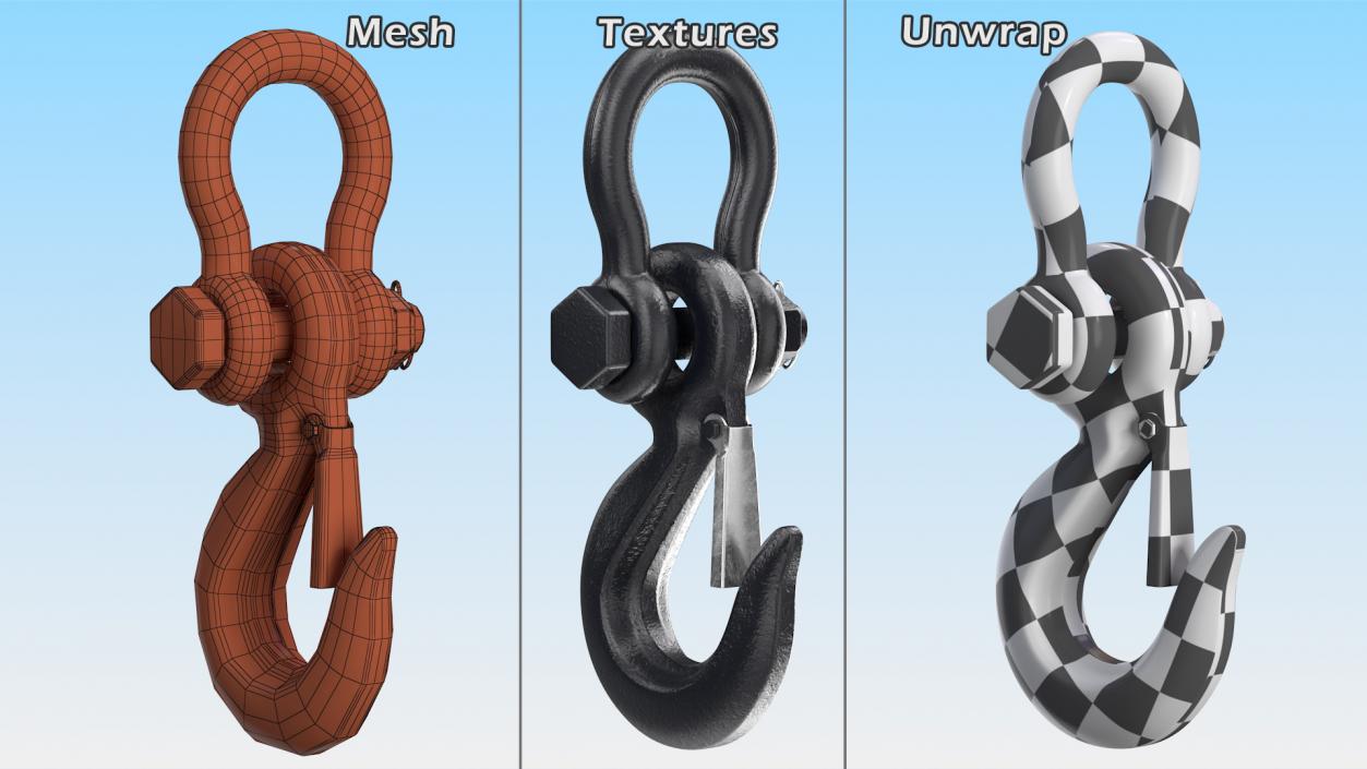 Hook with Shackle 3D