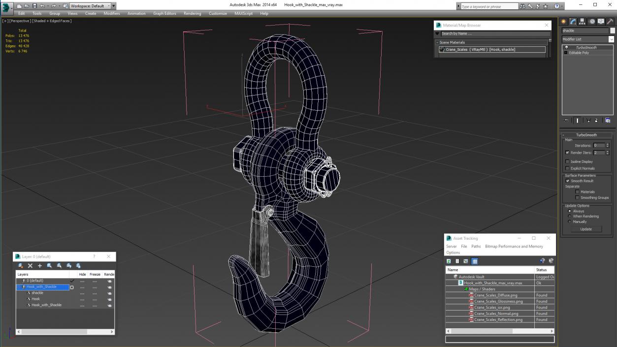 Hook with Shackle 3D