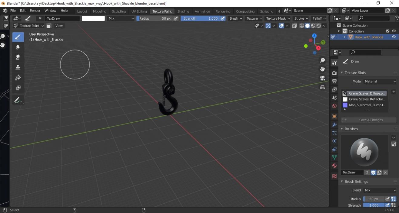 Hook with Shackle 3D