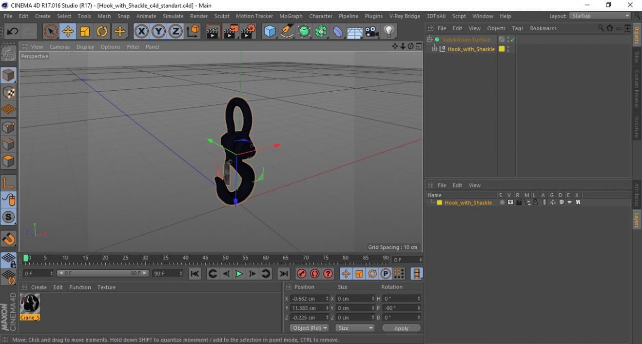 Hook with Shackle 3D