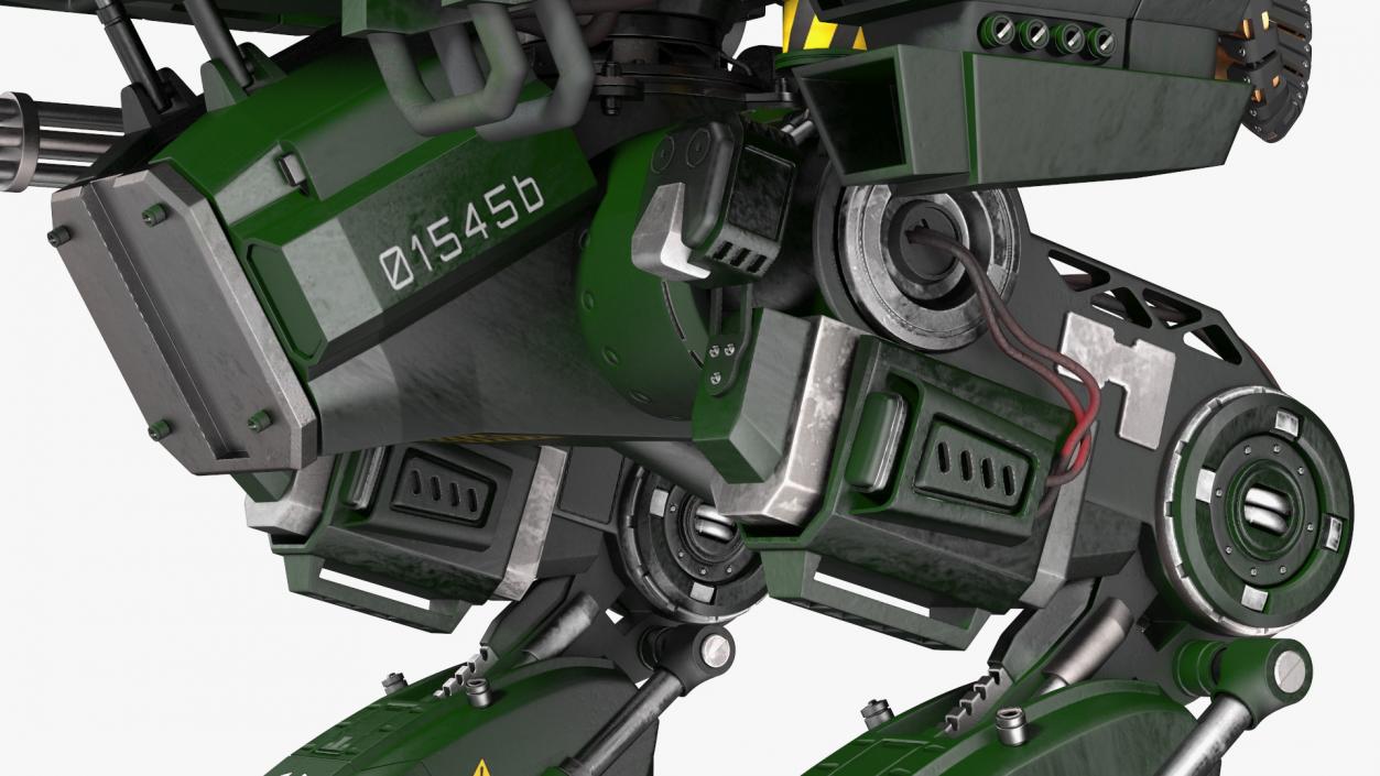 Futuristic Military Robot Empty Dark Green 3D