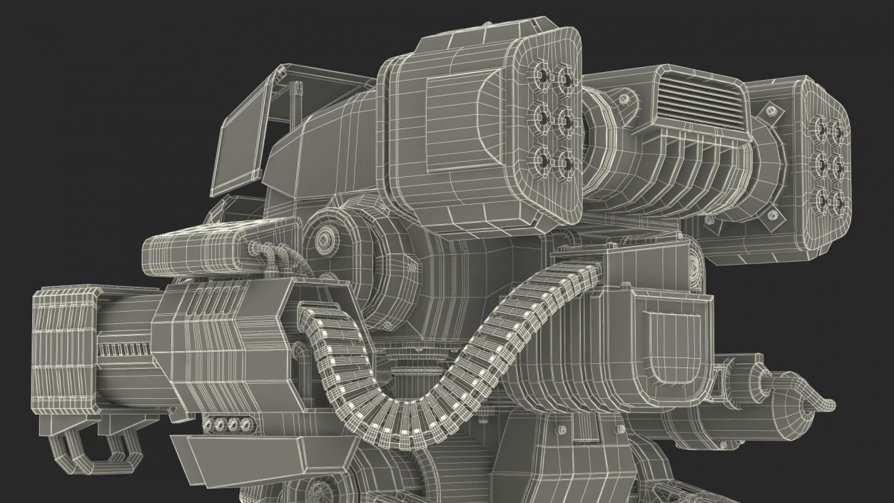 Futuristic Military Robot Empty Dark Green 3D