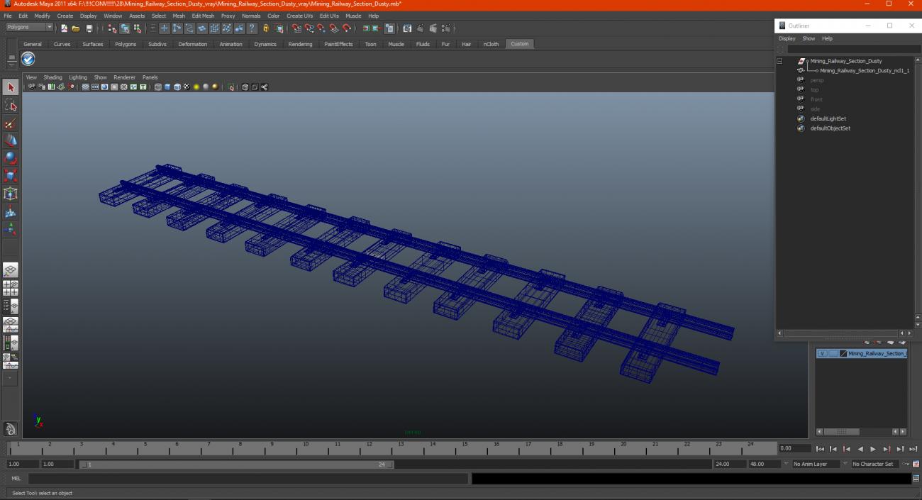 3D Mining Railway Section Dusty model