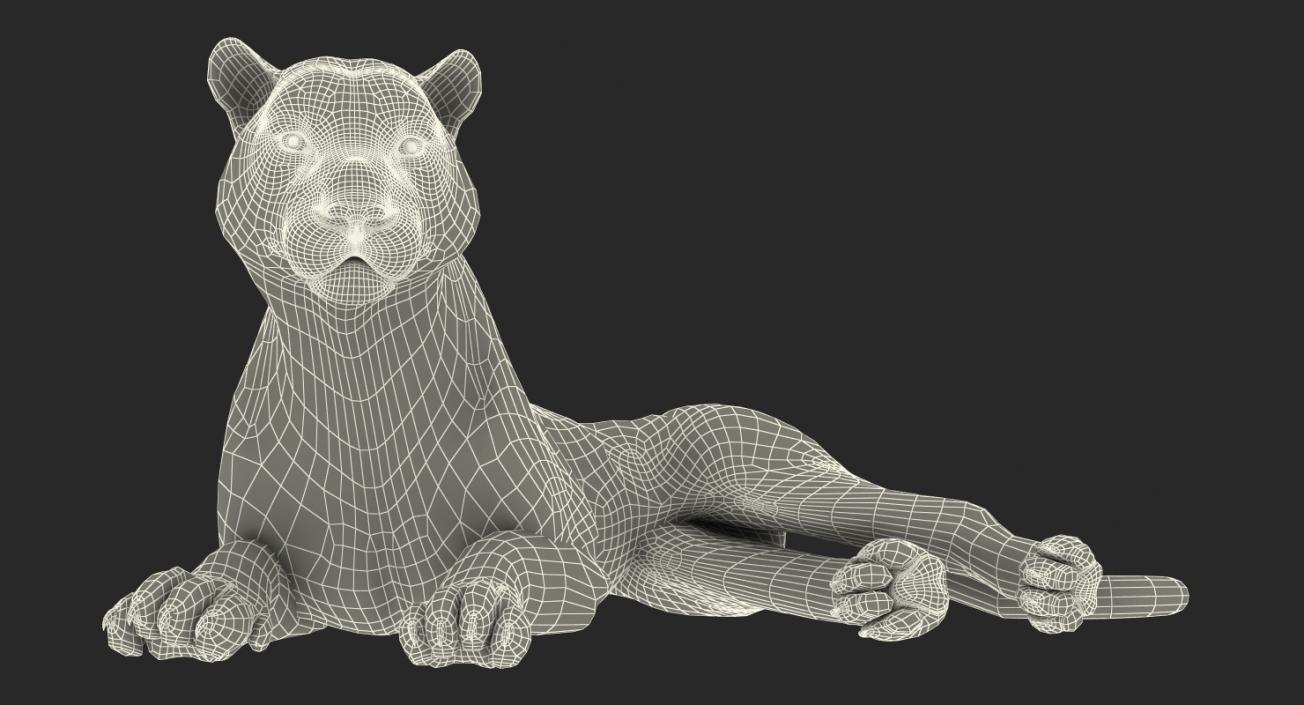 3D model Lying Tiger with Fur