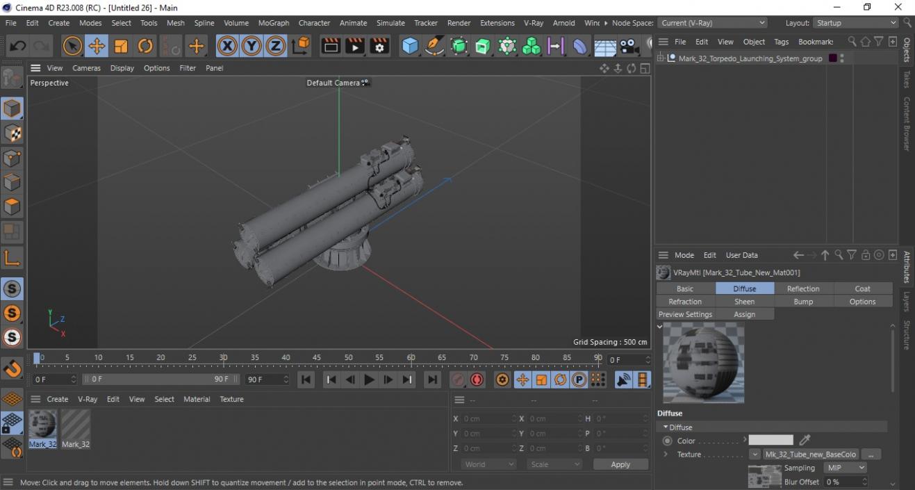 Mark 32 Torpedo Launching System 3D