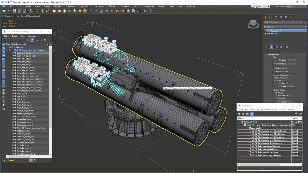 Mark 32 Torpedo Launching System 3D