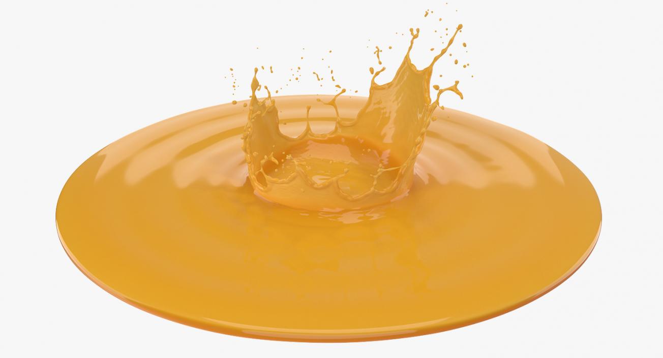 Orange Crown Splash 3D model