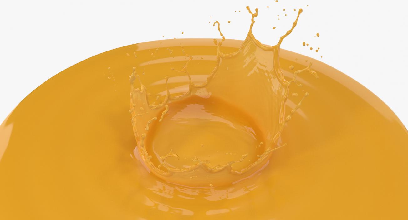 Orange Crown Splash 3D model