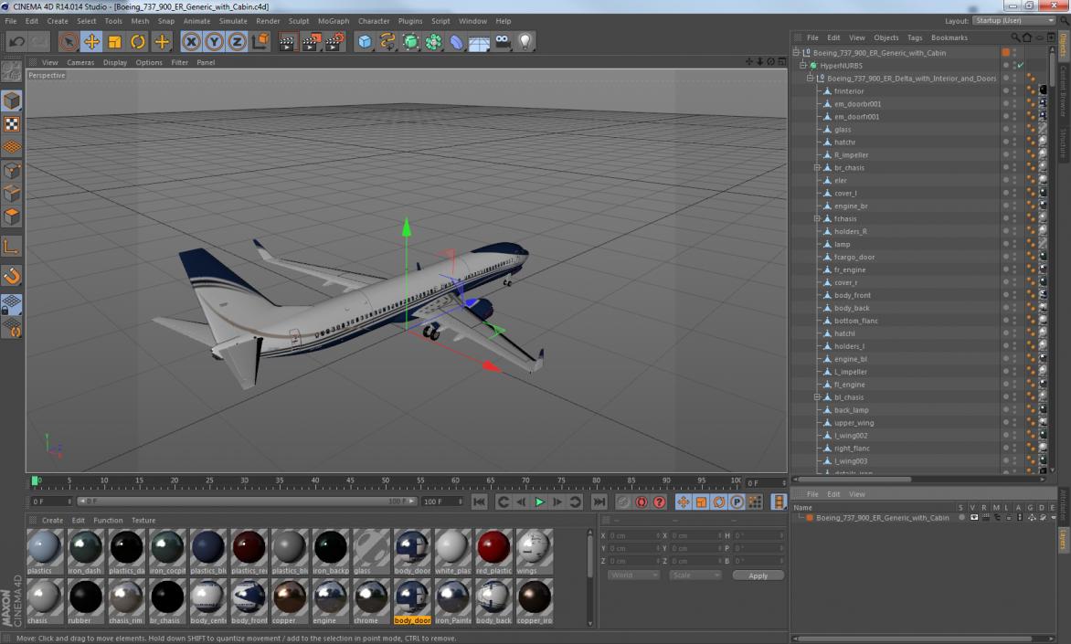 3D Boeing 737-900 ER Generic with Cabin