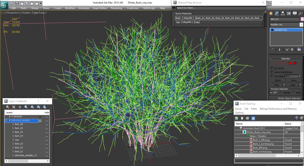 3D Winter Bush