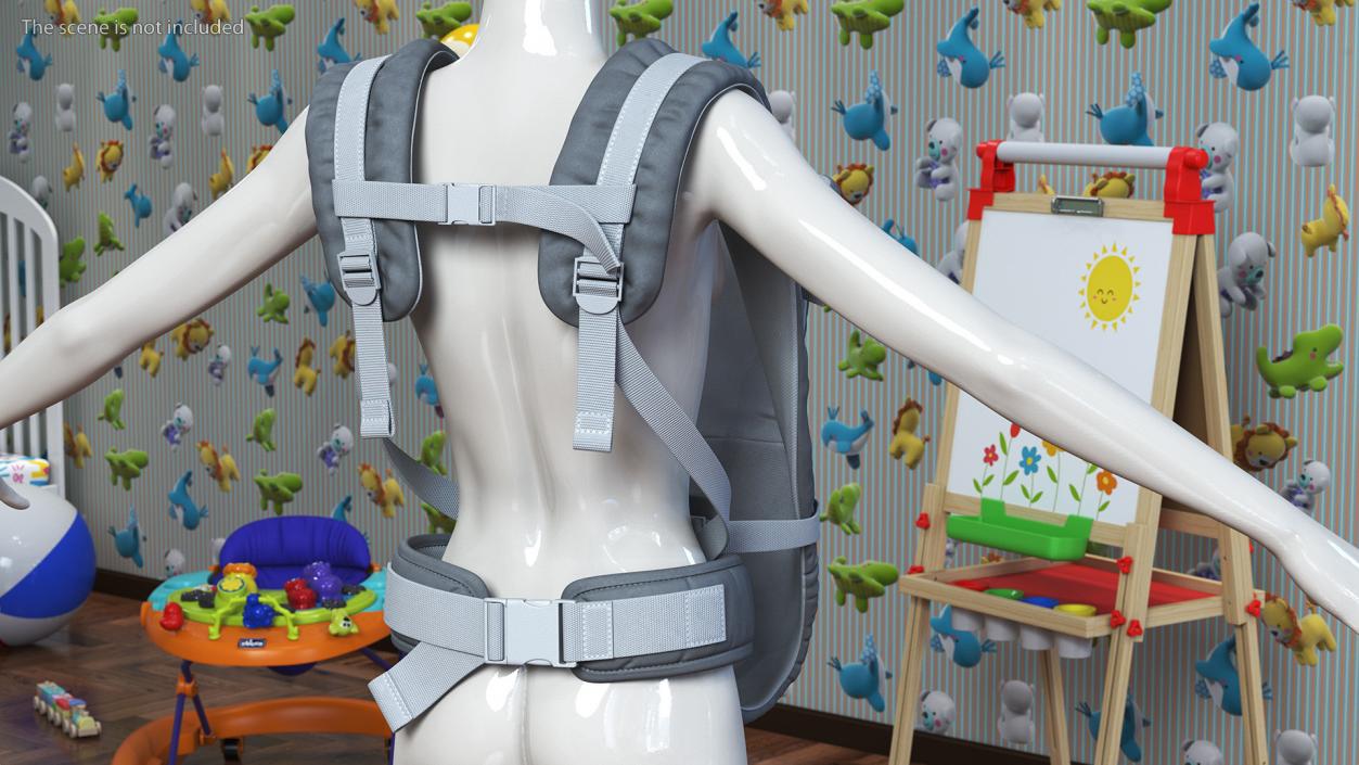 3D Adjustable Infant Carrier Grey Straight Position model