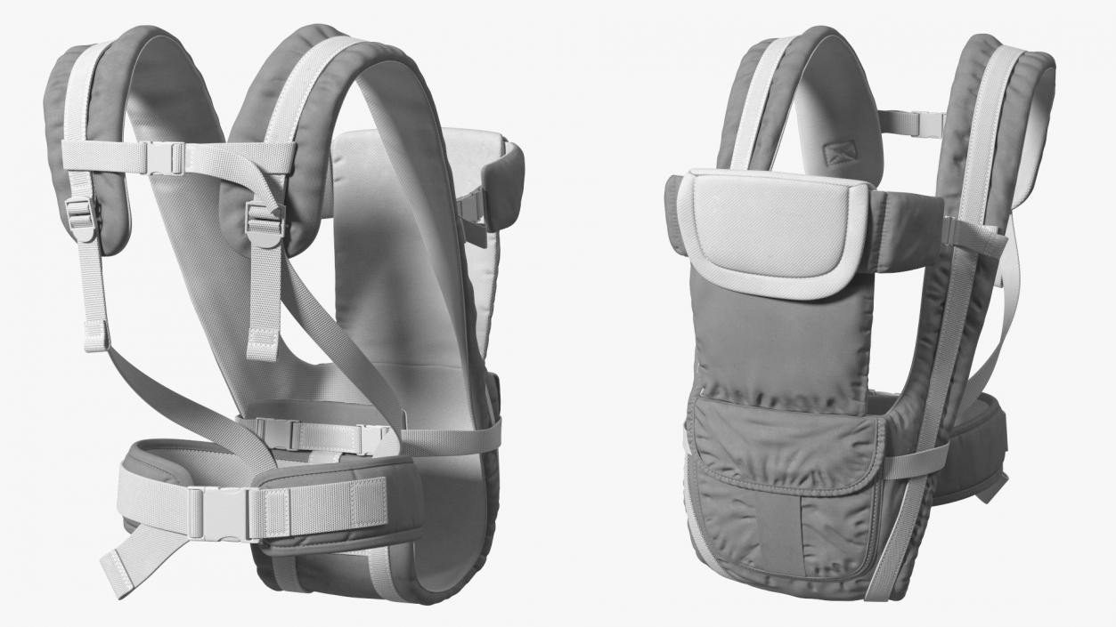 3D Adjustable Infant Carrier Grey Straight Position model