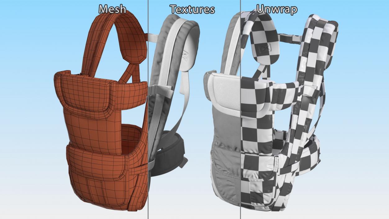 3D Adjustable Infant Carrier Grey Straight Position model