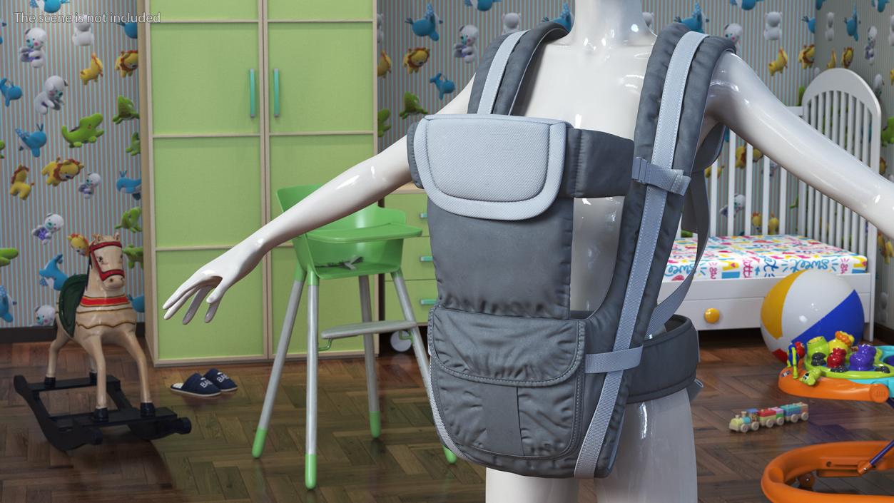 3D Adjustable Infant Carrier Grey Straight Position model